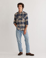 Burnside Double-Brushed Flannel Shirt in Tan, Navy and Bronze Plaid by Pendleton