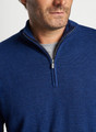 Canton Stripe Quarter-Zip Sweater in Navy by Peter Millar