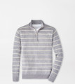 Eastham Striped Quarter-Zip Sweater in British Grey by Peter Millar