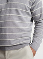 Eastham Striped Quarter-Zip Sweater in British Grey by Peter Millar