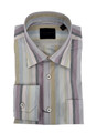 Melange Barre Stripe Sport Shirt in Rose by Calder Carmel