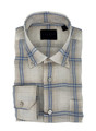 Twill Satin Check Sport Shirt in Sand by Calder Carmel