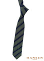 Luxury Green and Navy Stripe Woven Silk Tie by Hansen 1902