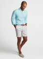 Coastal Garment Dyed Linen Sport Shirt in Mint Blue by Peter Millar