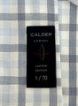 Luxe Fine Twill Check Sport Shirt in Sky Blue by Calder Carmel