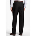 'Todd' Flat Front 110's Natural Stretch Wool Serge Pant in Black (Size 35) by Zanella