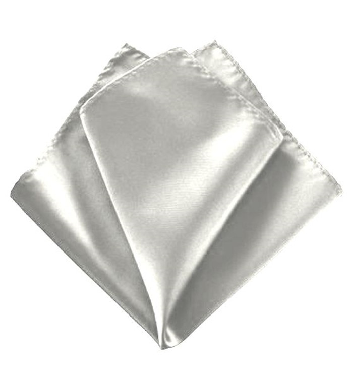 Solid Silk Pocket Square in White by Hansen's Direct