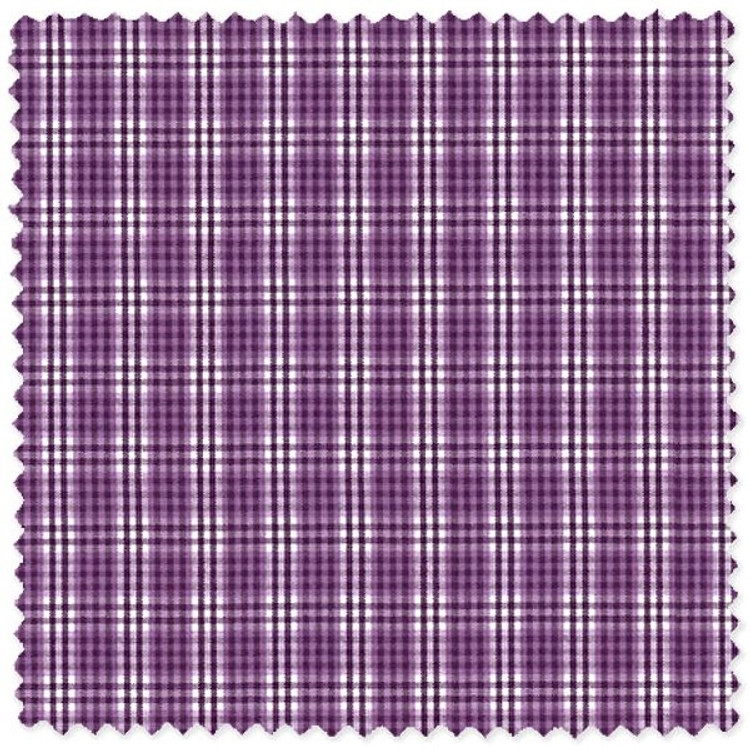 Purple Plaid 'Canclini 120's' Cotton Broadcloth Custom Dress Shirt by Skip Gambert