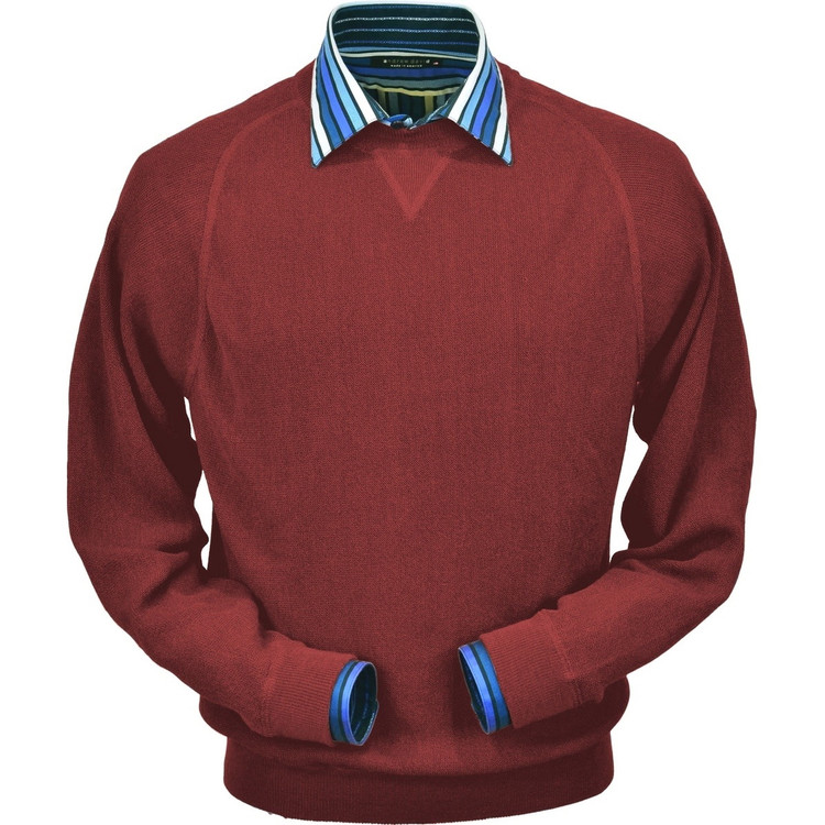 Baby Alpaca Link Stitch Sweatshirt Style Sweater in Rust by Peru Unlimited