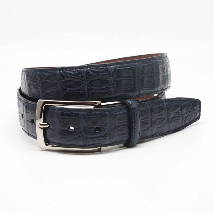 South American Caiman Belt in Navy by Torino Leather Co.