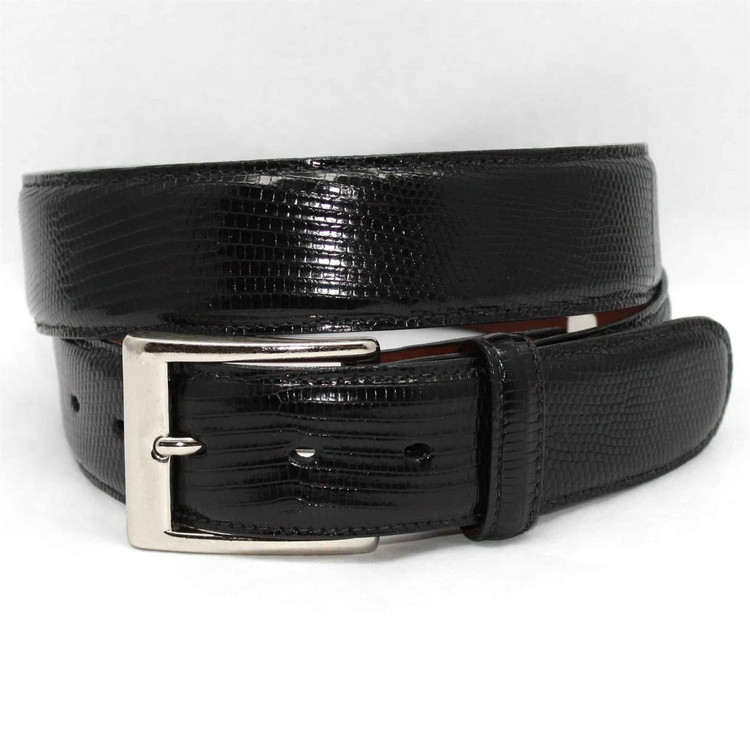 Genuine Lizard Belt in Black  by Torino Leather Co.