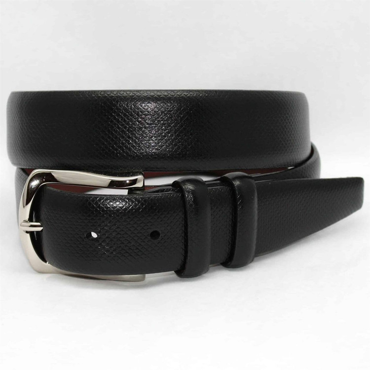 Italian Bulgaro Calfskin Belt in Black by Torino Leather Co.