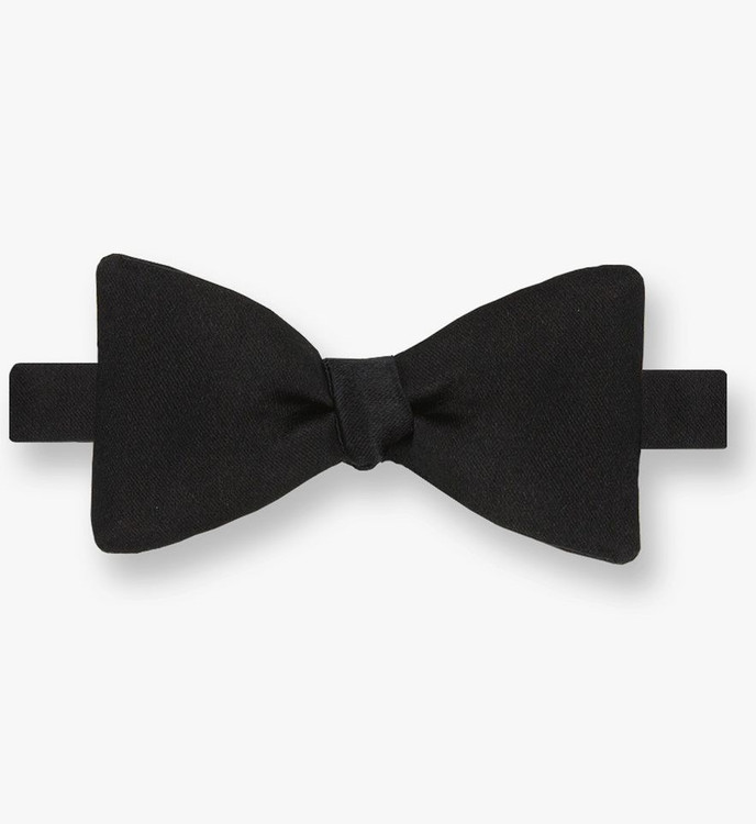 Black Solid Satin Silk Bow Tie by Gitman Brothers