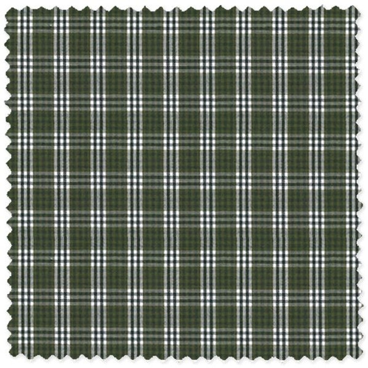 Green Plaid 'Canclini 120's' Cotton Broadcloth Custom Dress Shirt by Skip Gambert