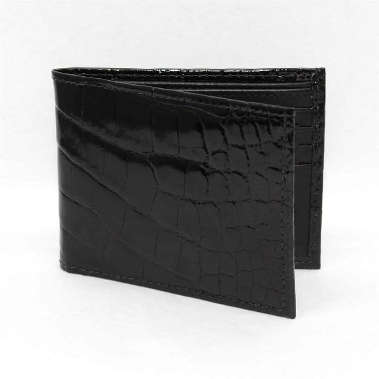 Genuine Alligator Billfold Wallet in Black by Torino Leather Co.