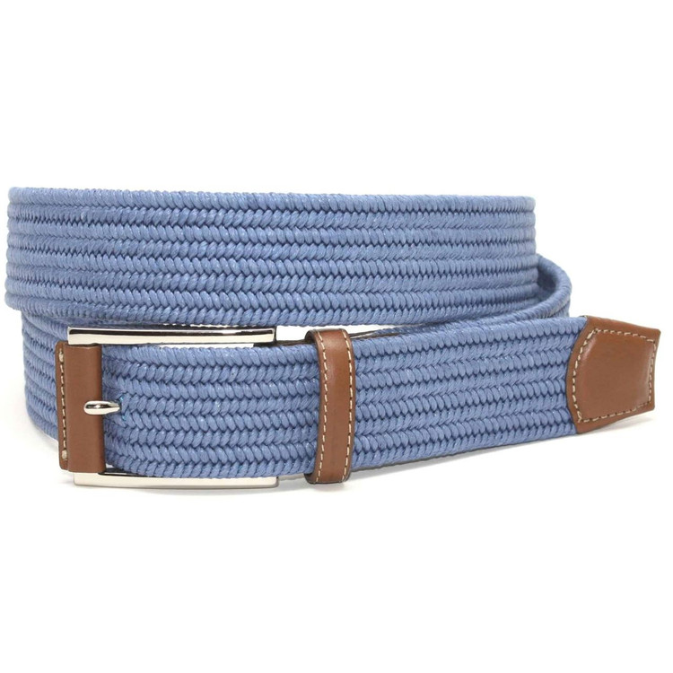 Italian Woven Cotton Belt in Olive, Brown & White by Torino Leather Co. -  Hansen's Clothing