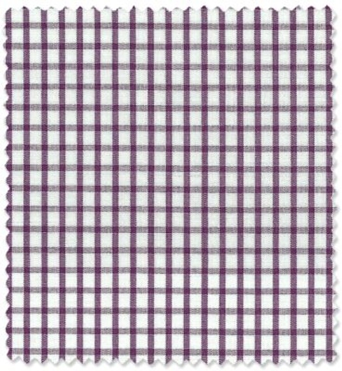 Purple and White Checked Custom Dress Shirt by Robert Talbott