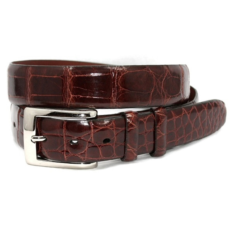 cognac alligator belt