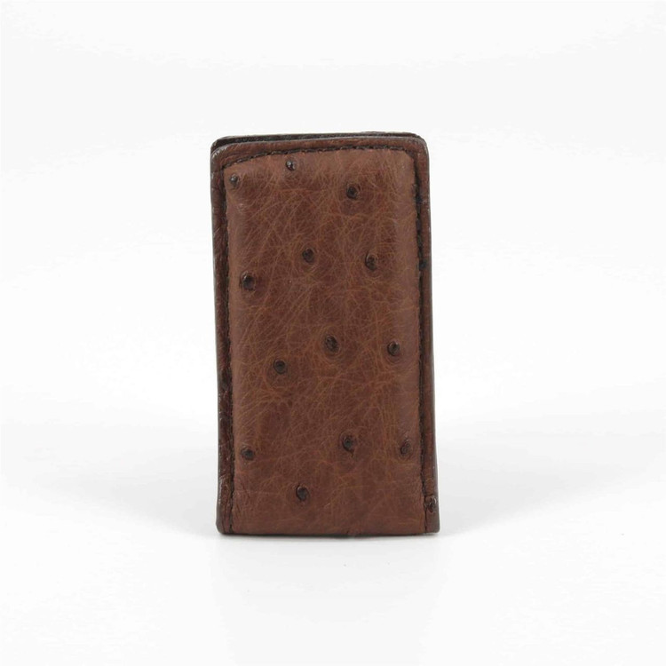 Genuine Ostrich Magnetic Money Clip in Brown by Torino Leather Co.