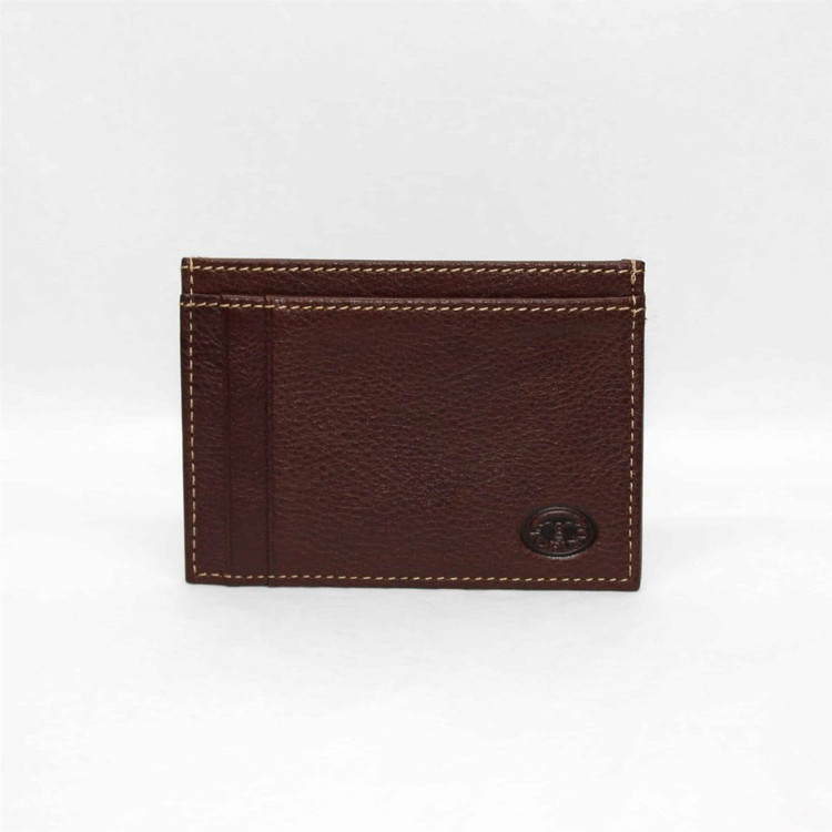 Tumbled Glove Leather ID/Card Case in Brown by Torino Leather Co.