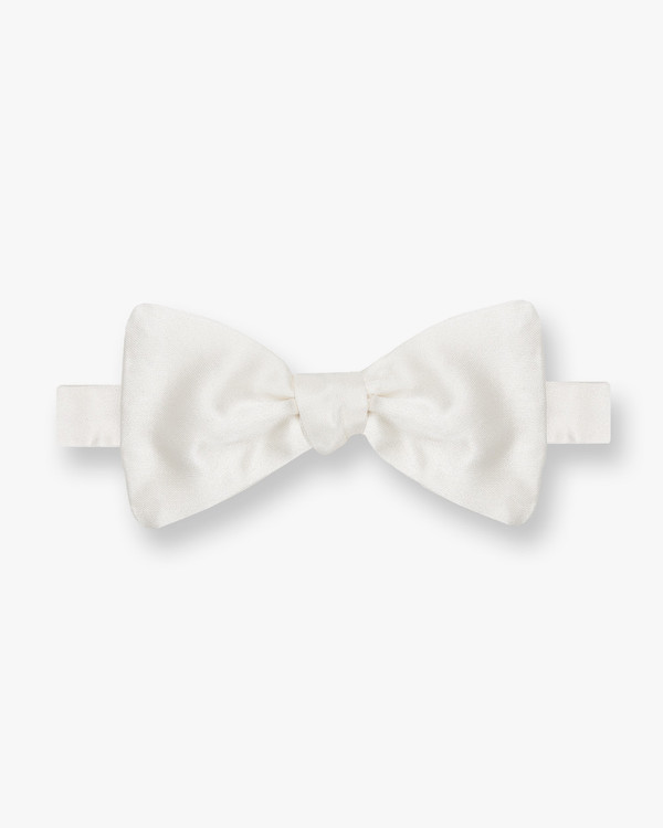 Silk Off White Satin Bow Tie by Gitman Brothers