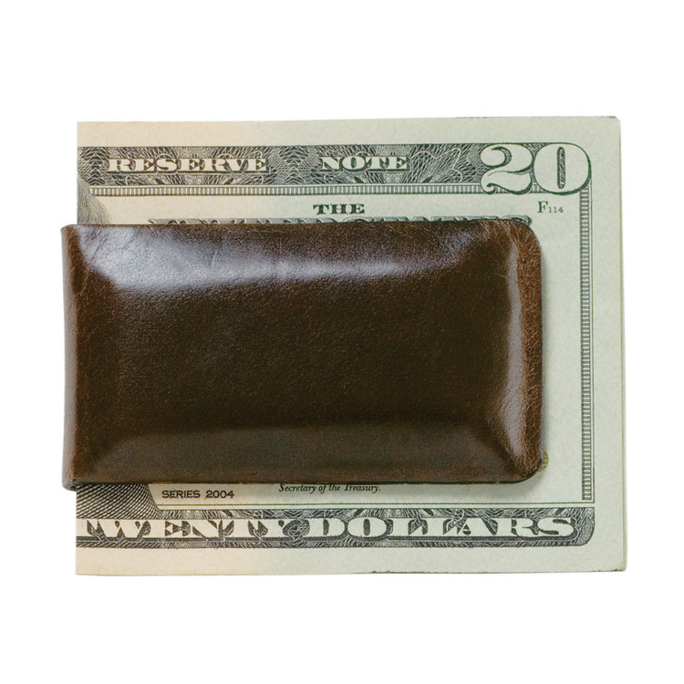 Magnetic Money Clip Wallet in Brompton Brown by Moore & Giles