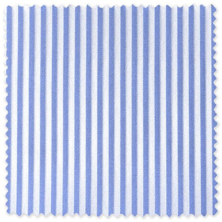 Blue and White Narrow Stripe Custom Dress Shirt by Robert Talbott