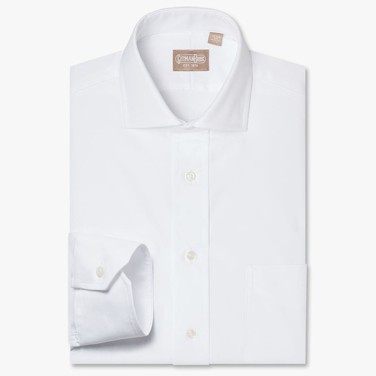 Regular Fit Gitman Medium Spread Pinpoint Tuxedo Shirt 