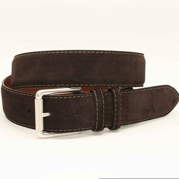 European Sueded Calfskin Belt in Brown (EXTENDED SIZES) by Torino Leather Co.