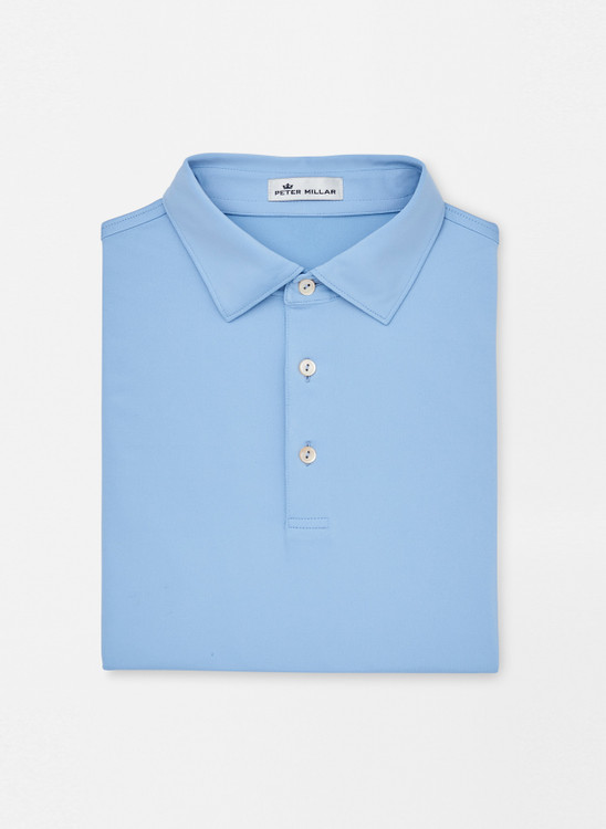 Solid Performance Jersey Polo with Sean Self Collar in Cottage Blue by Peter Millar