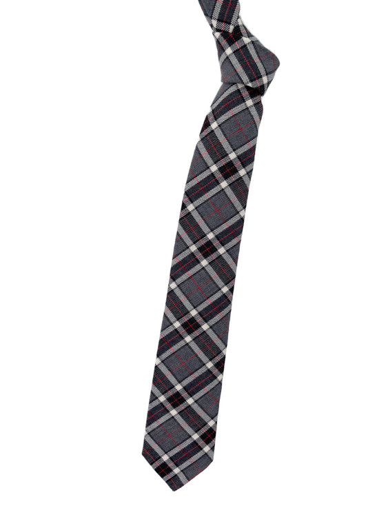 Best of Class Black, Grey and Red Plaid Woven Silk Tie by Robert Talbott