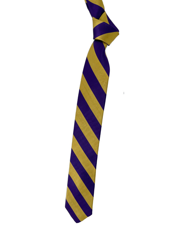 Purple and Gold Stripe Woven Silk Tie by Robert Talbott