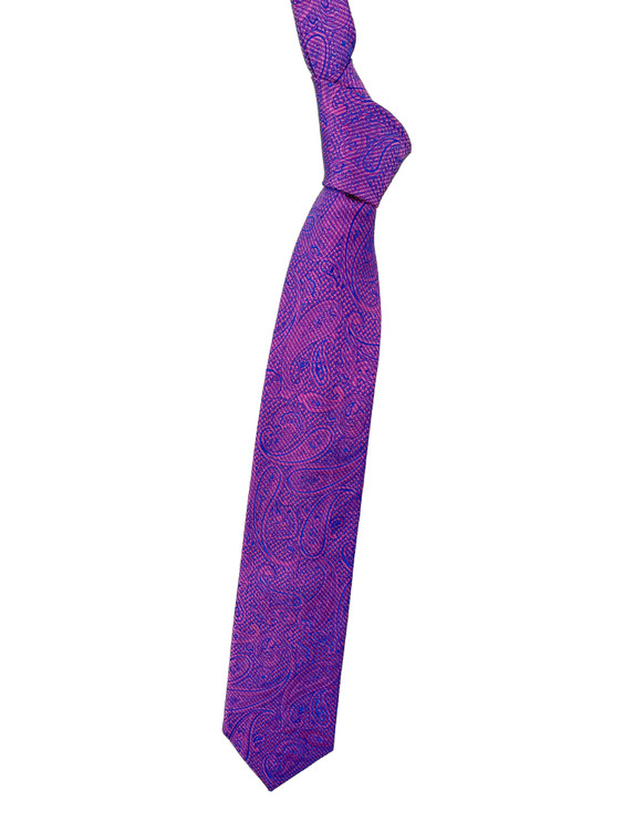 Best of Class Magenta and Purple Paisley Woven Tie by Robert Talbott