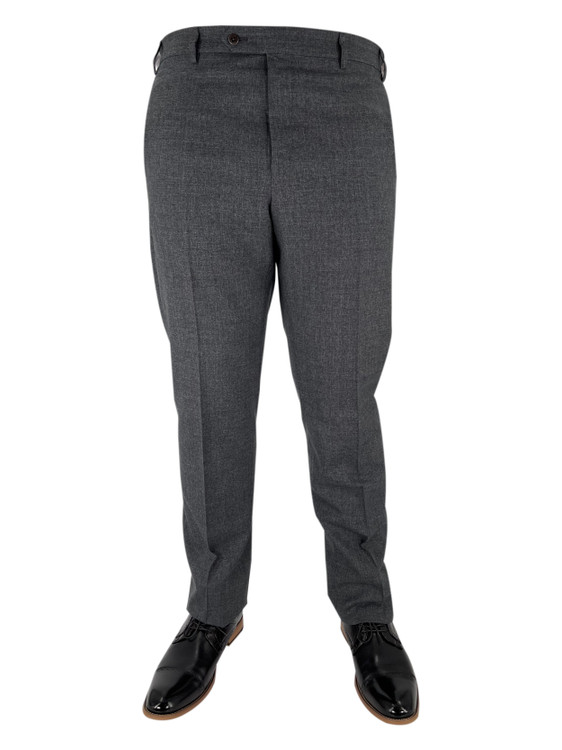 Devon Flat Front Dress Trouser in Medium Grey by Zanella