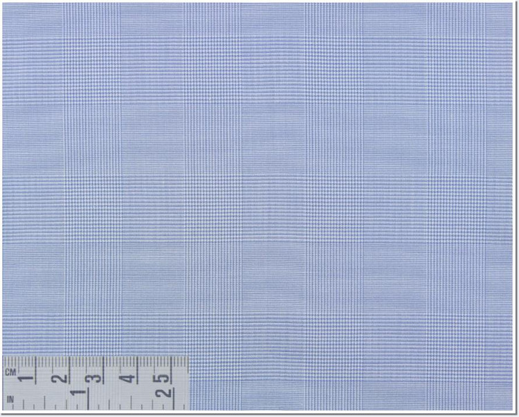 Zephir Windowpane Check 100's 2-Ply Custom Dress Shirt in Light Blue (1207) by Emanuel Berg