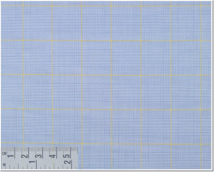 Zephir Windowpane Check 100's 2-Ply Custom Dress Shirt in Blue and Yellow (1213) by Emanuel Berg