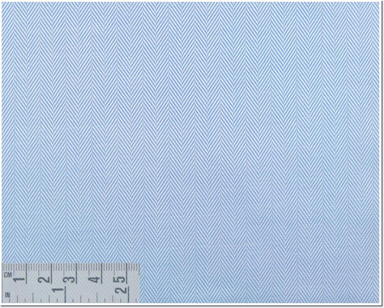Herringbone Solid 100's 2-Ply Custom Dress Shirt in Light Blue (1274) by Emanuel Berg