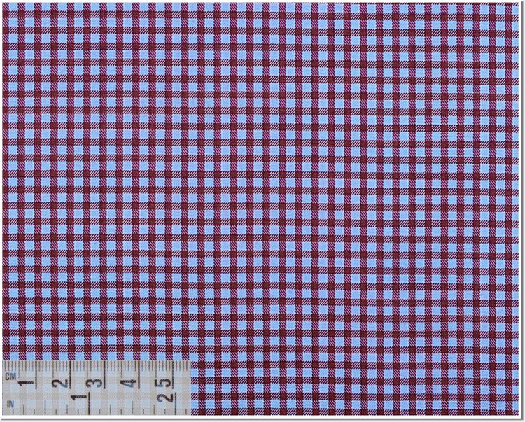 Twill Check 100's 2-Ply Custom Dress Shirt in Blue and Wine (1900) by Emanuel Berg