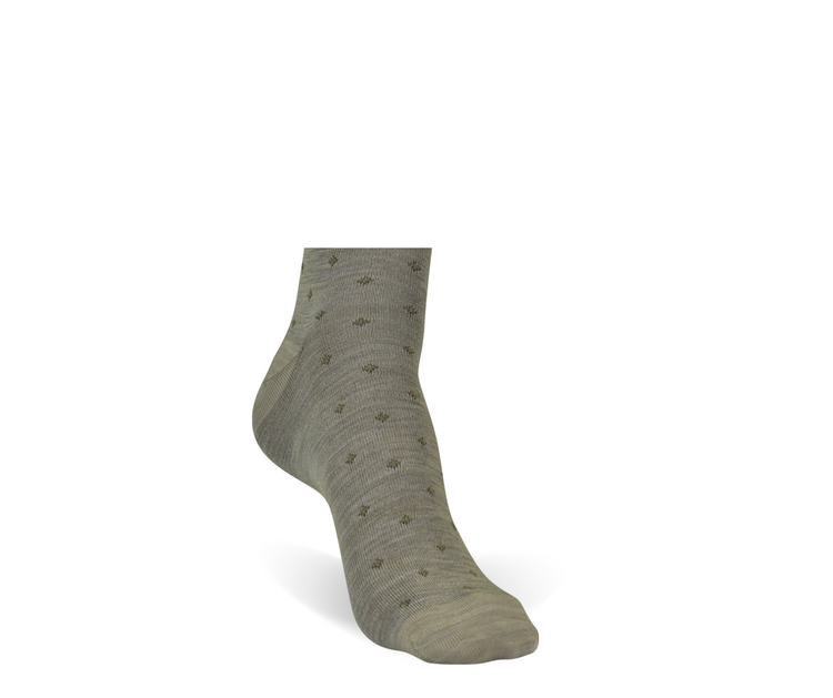 Khaki Superwash Fancies Merino Wool Socks (Mid-Calf) by Byford