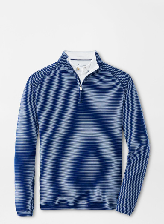 drirelease® Natural Touch Stripe Quarter-Zip in Atlantic Blue by Peter Millar