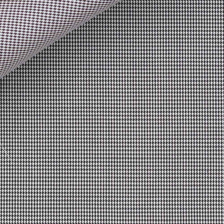 Black Micro Houndstooth 100s 2-Ply Royal Twill Custom Dress Shirt by Hansen 1902