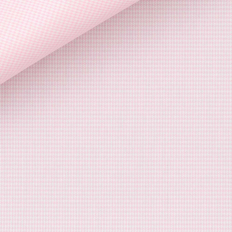 Pink Micro Houndstooth 100s 2-Ply Royal Twill Custom Dress Shirt by Hansen 1902