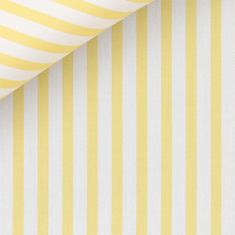 Yellow Awning Stripe 100s 2-Ply Silver Poplin Custom Dress Shirt by Hansen 1902