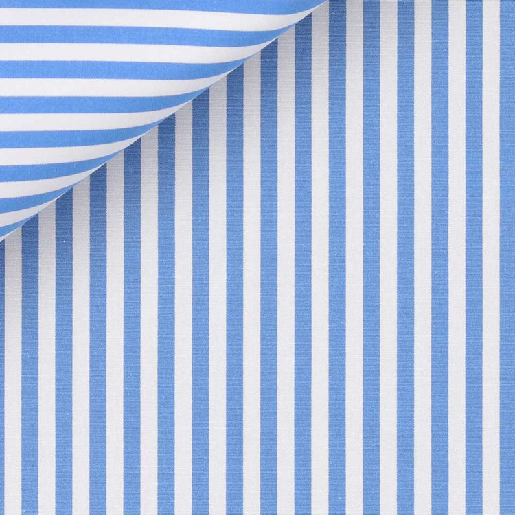 Light Blue Candy Stripe 100s 2-Ply Downing Poplin Custom Dress Shirt by Hansen 1902
