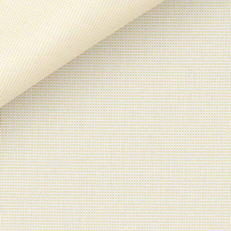 Yellow and White Solid 100s 2-Ply Royal Oxford Custom Dress Shirt by Hansen 1902
