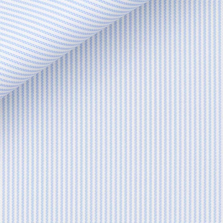 Sky Blue Pencil Stripe 100s 2-Ply Royal Oxford Custom Dress Shirt by Hansen 1902