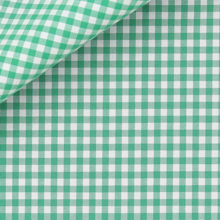 Green Gingham Check 60s Single Ply Zephir 1818 Custom Dress Shirt by Hansen 1902