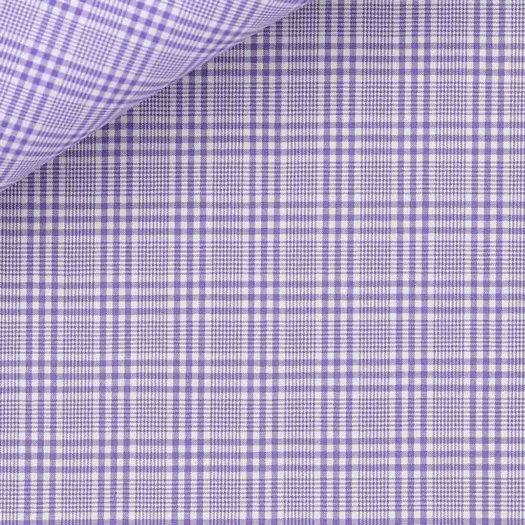 Purple Glen Check 60s Single Ply Zephir 1818 Custom Dress Shirt by Hansen 1902