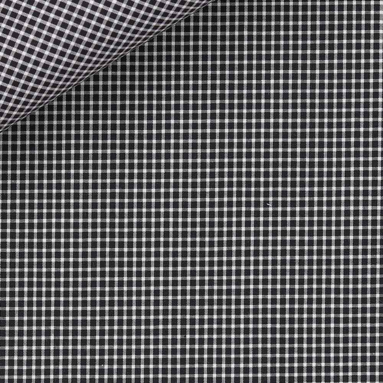 Black Check 60s Single Ply Zephir 1818 Custom Dress Shirt by Hansen 1902