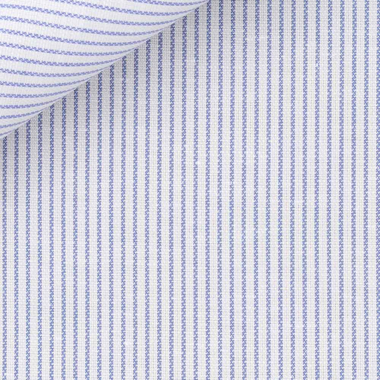 Blue Pencil Stripe 120s 2-Ply Camargue Linen Custom Dress Shirt by Hansen 1902
